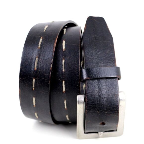 Lucky Brand DARK BROWN GENUINE LEATHER 1.25"Wd DRESS CASUAL WOMEN'S BELT M (T60 - Picture 1 of 11